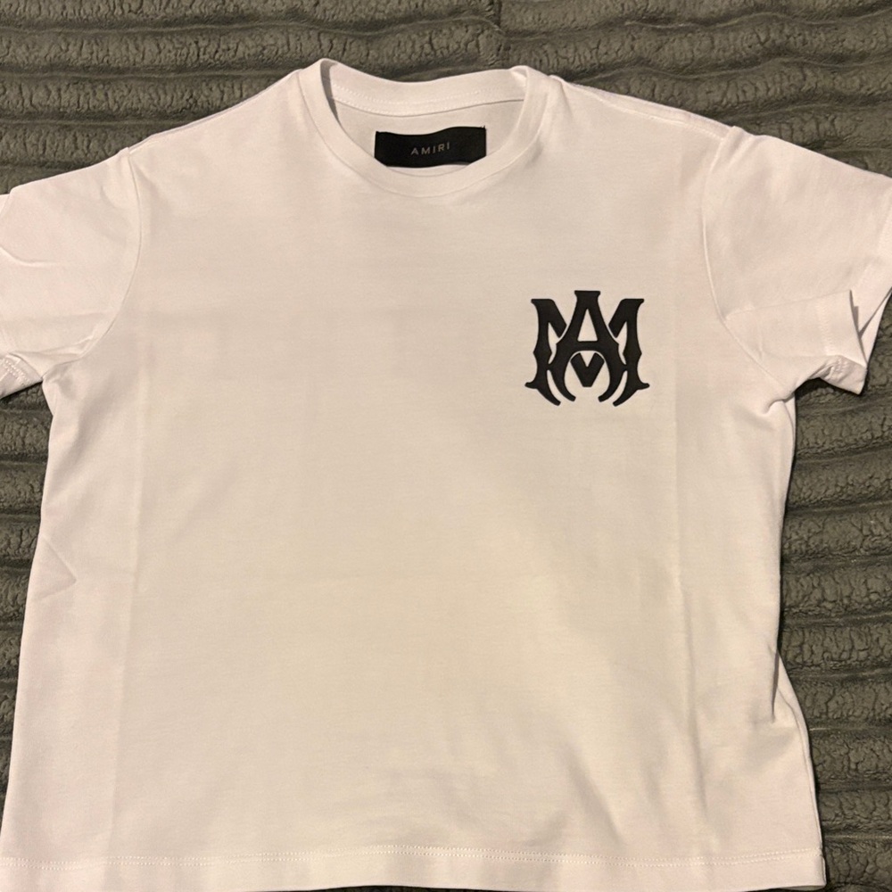 AMIRI White Tee with Black Label
